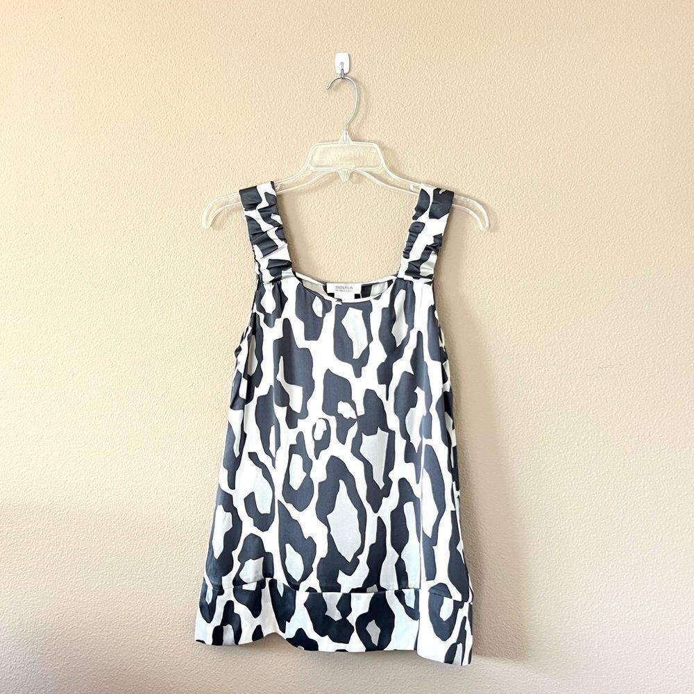 Sonia Rykiel 100% Silk Leopard Print Top